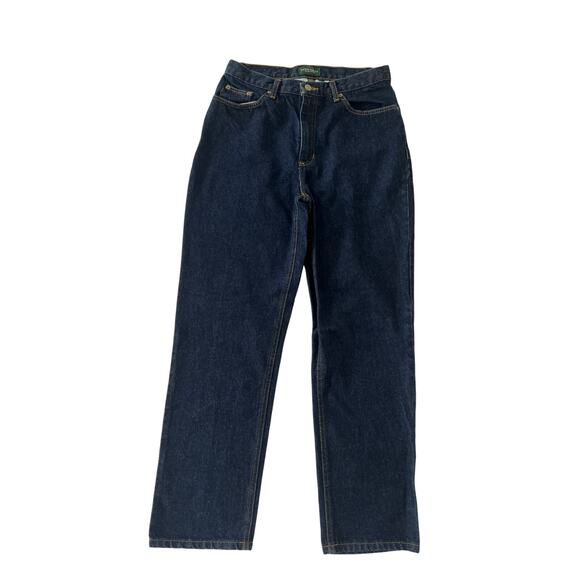 Ralph Lauren Jeans Straight Leg Dark Blue Denim Jeans Womens 10 Old Money - Picture 1 of 15